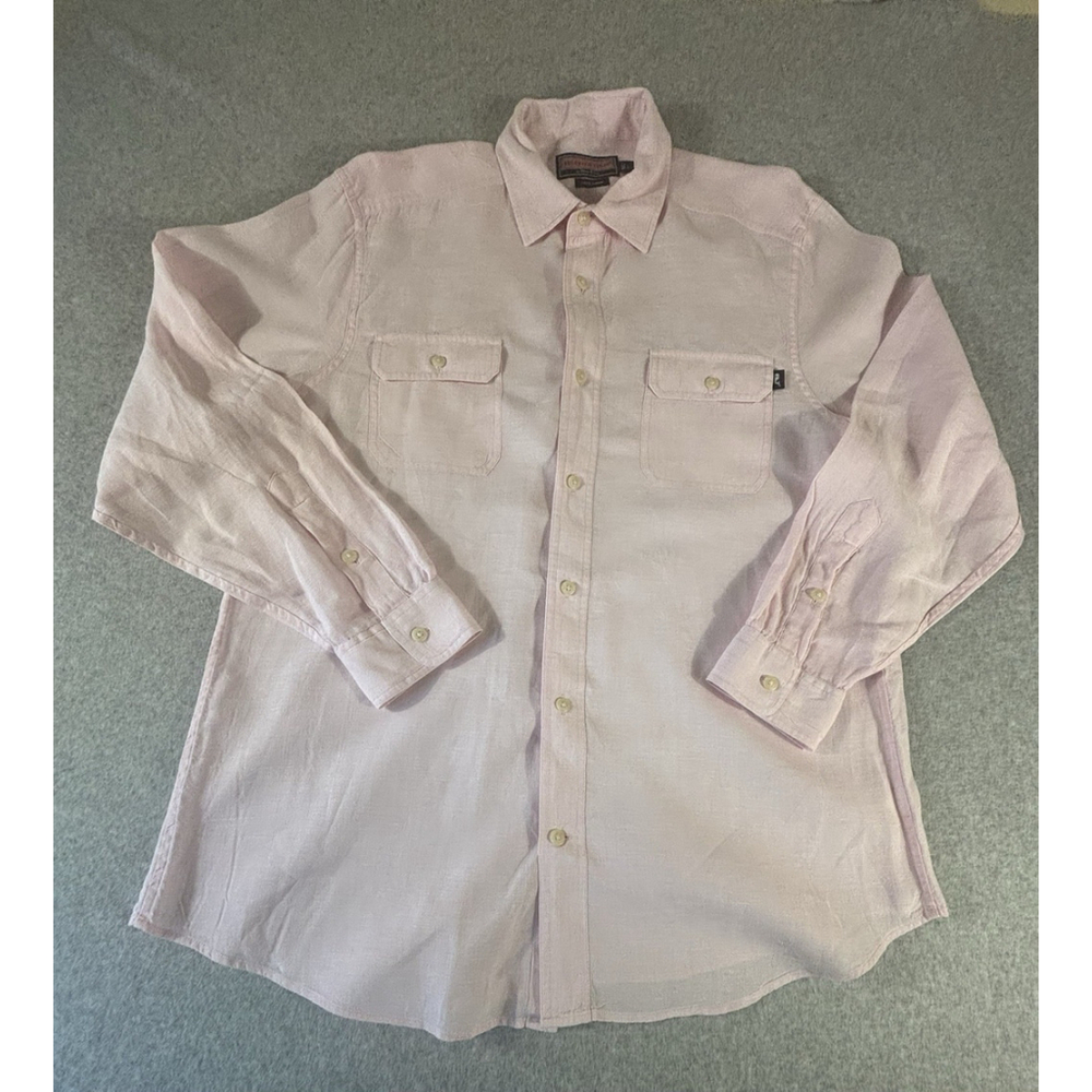 Vineyard Vines By Shep & Ian Men’s 100% Linen Shirt Pinstripes Long Sleeve L
